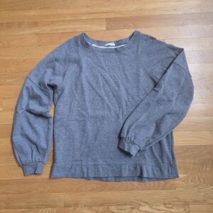 LOFT Outlet Lounge Gray Ribbed Raglan Sweatshirt S